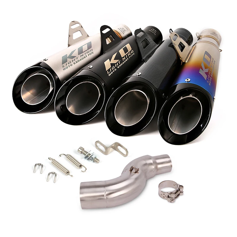 

51mm Motorycle Exhaust Pipes Baffle Muffler Tip Middle Link Tube With DB Killer Stainless Steel Slip On For Honda CTX 700 800