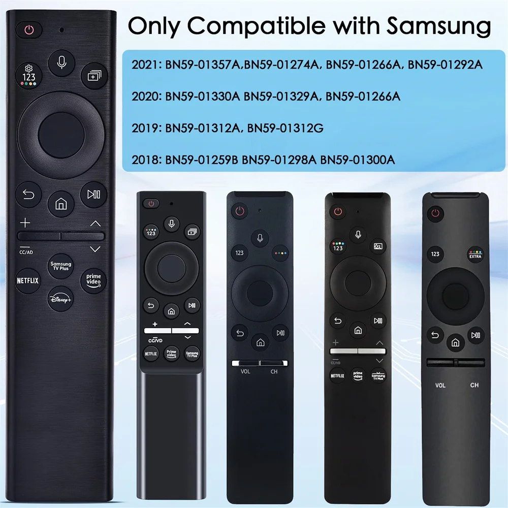 Premium Voice Remote Control for Samsung Smart TVs (No Solar Function)