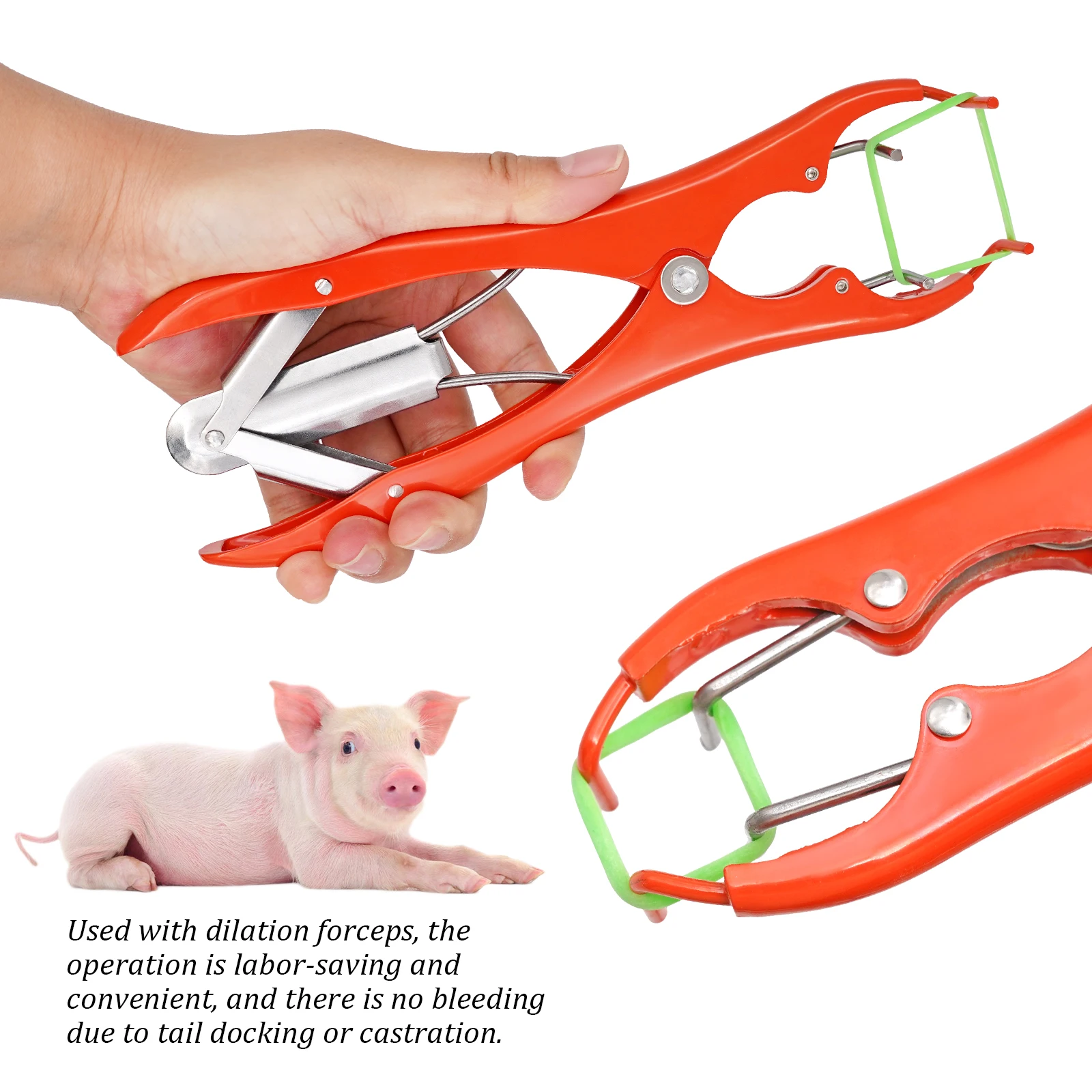 Livestock Pig Goat Castration Forceps Expansion Clamp Elasticity Rubber Castration Rings Farm Animal Bloodless Broken Tail Plier 4