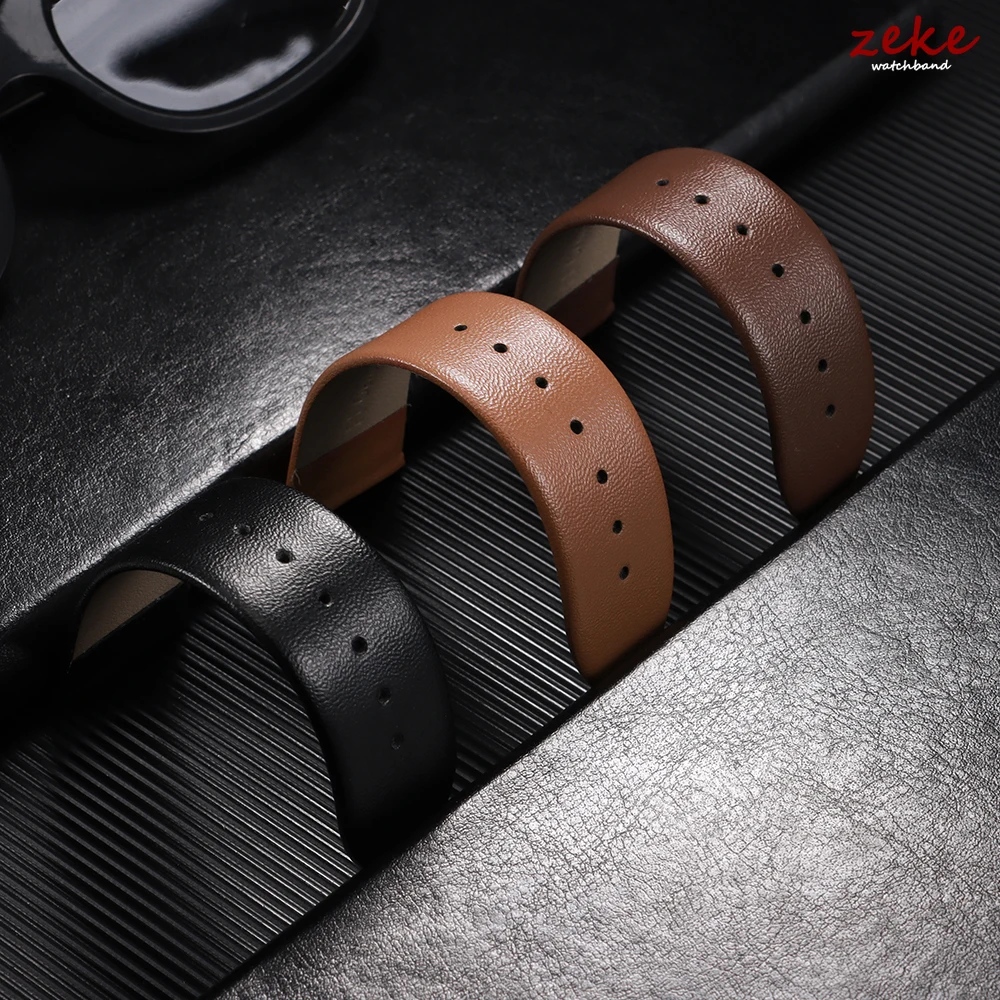 Premium Genuine Leather Ultra-Thin Watch Strap with Pin Buckle