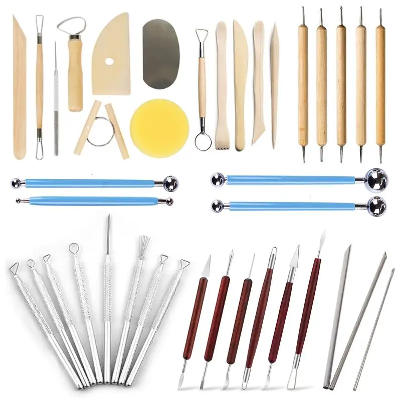 Pottery tools clay sculpting tools pottery sculpting tools clay craft tool Pottery Sculpting Tools Set Ceramic Detail texture Shaping Blade Clay Modeling Stainless Steel Tool Kit Carving Hole Punch