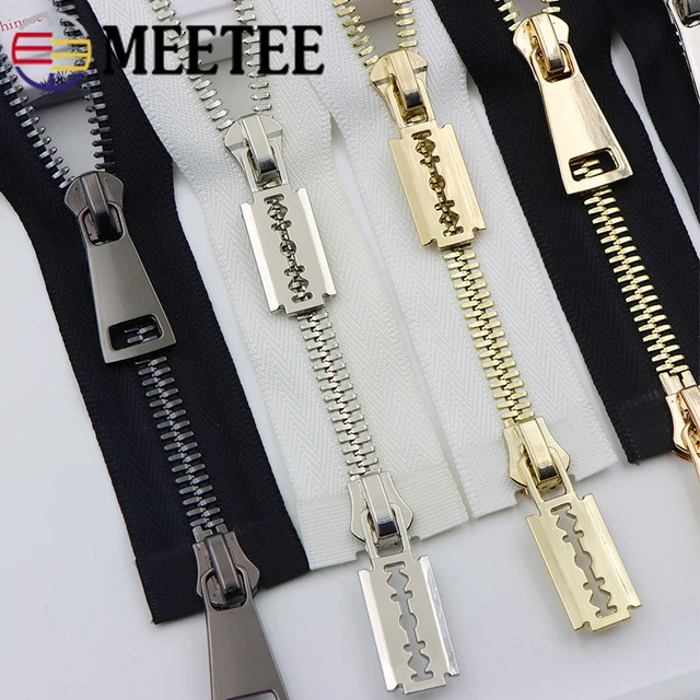 1Pc 5# Double Slider Metal Zipper 80/100/120cm Open End Two Way Zips  Jackets Bag Clothing Repair Kits DIY Sewing Accessories