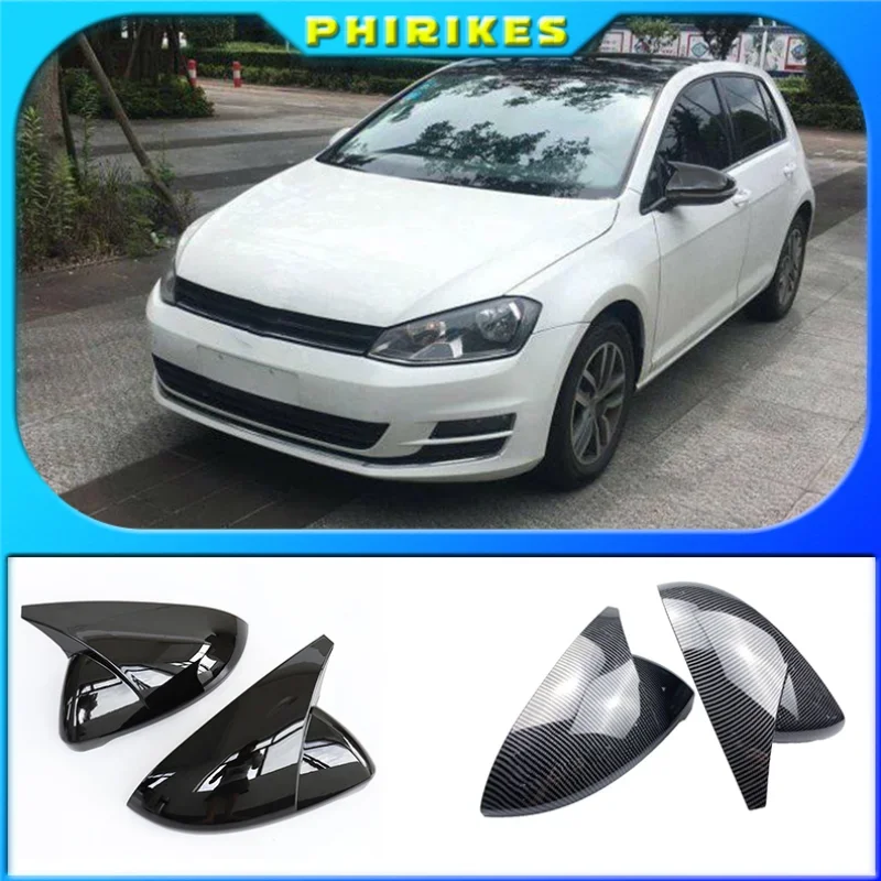 

Black Horn Shape Side Wing Mirror Cover for VW Golf 7 MK7 7.5 GTD R GTI GTE VII Cap E-golf Sportsvan 2013 2018 2019 2020 replace