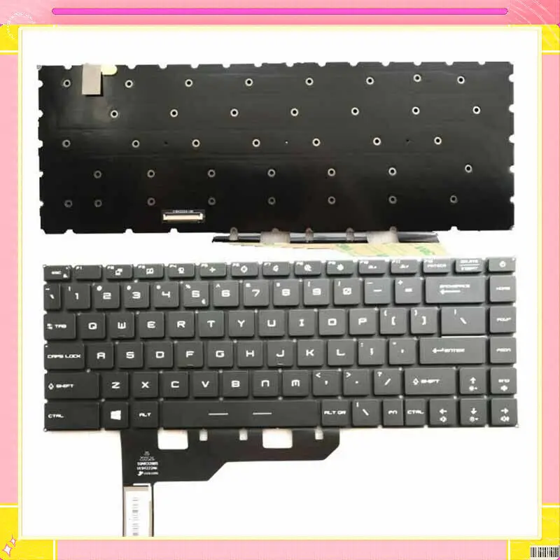 Teclado para portátil compatible con MSI Stealth Raider GS66 GE66 GP66 MS-16V1 MS-16V2 MS-16V3 MS-1541 MS-1543 MS-1544 retroiluminado (no retroiluminado RGB) teclas negras
