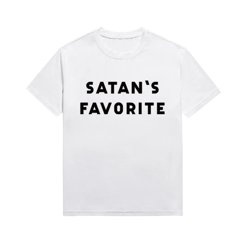 

Satan's Favorite Slogan Tee Christian Religion Tees Casual Short Sleeve Women's Tops Custom T Shirt