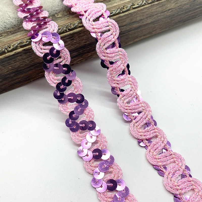 Lace Ribbon Lace Garment Accessories Lace Sewing Supplies Lace Accessories Lace Sewing Accessories Clothing Accessories 2 yards 20mm Curve Wavy Sequins Lace Trim for Stage Performance Party Cosplay Wedding Clothes DIY