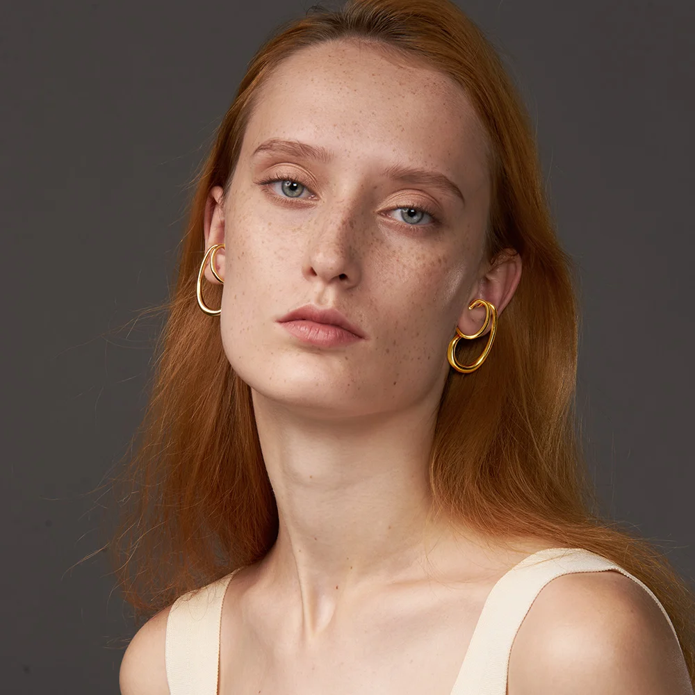 ENFASHION Irregular Line Earrings For Women Gold Color No Piercing Ear Cuff 2020 Fashion Jewelry Friends Gifts Kolczyki E1206