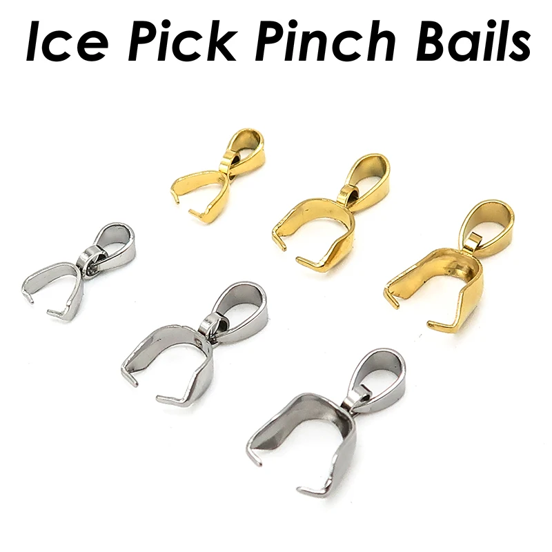 UNICRAFTALE 120 Pcs 6 Tailles 304 Pendentif En Acier Inoxydable Pince Bails Pince à Glace Pince Bails Fermoir Balancent Charme Perle Pendentif Connecteur Résultats Pour Fabrication De Bijoux