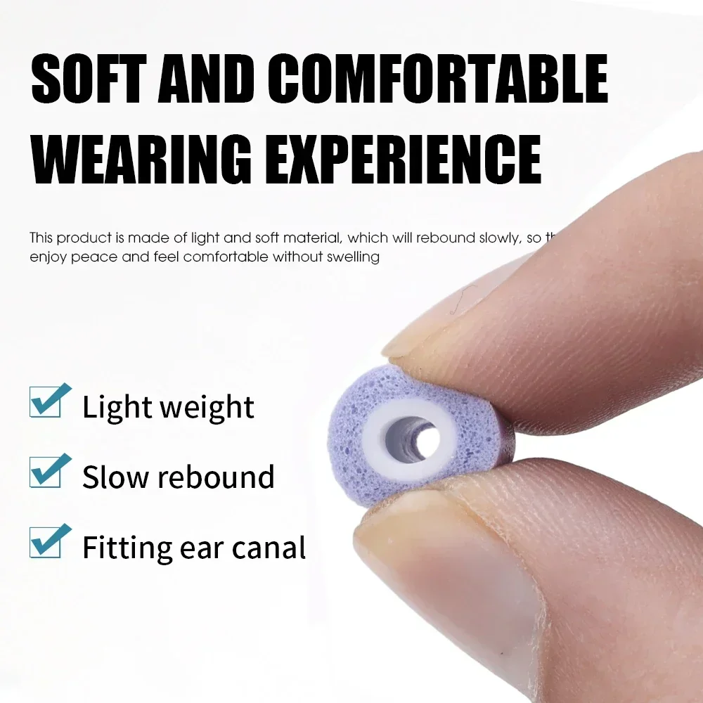 Premium Memory Foam Ear Tips - Anti-Slip Replacement Earbuds and Ear Plugs Accessories