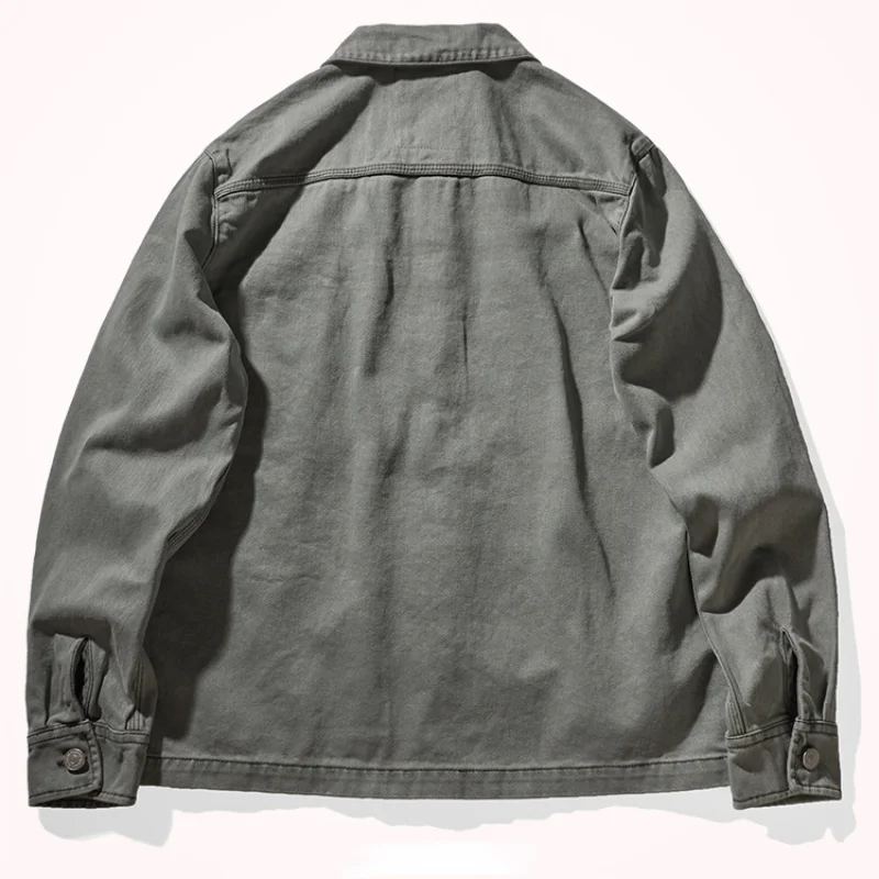 

autumn and winter men's New heavy washing to make old tooling jacket design sense niche American retro jacket