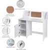 Kids Study Desk with Storage, Wooden Children School Study Table with Hutch and Storage Cabinet for 3-8 Years Girls Boys 6