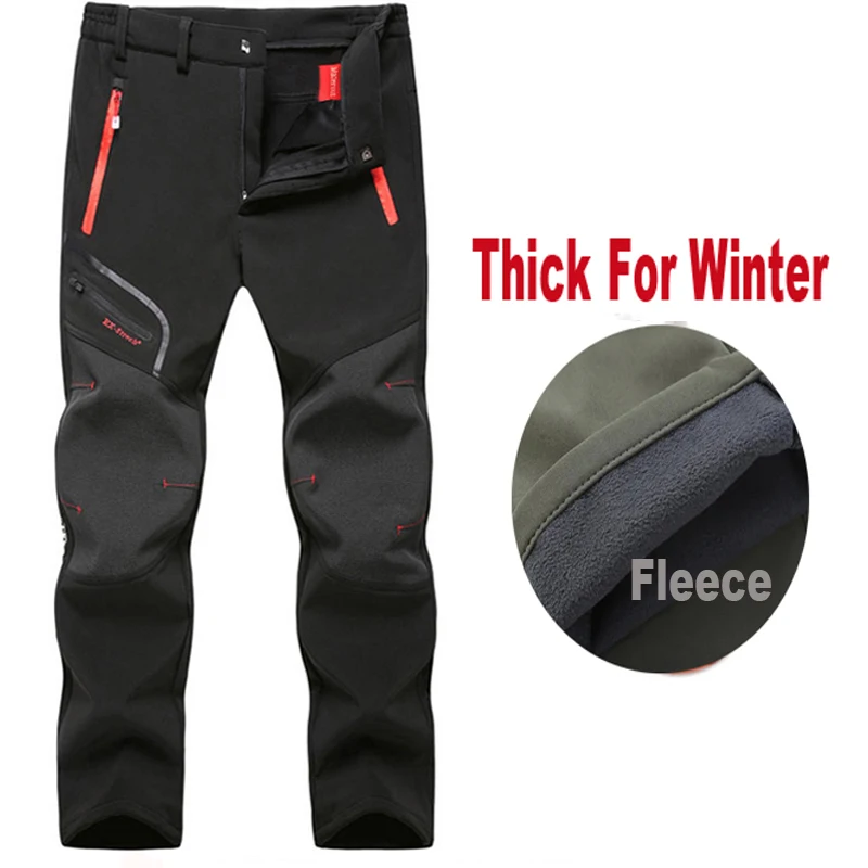 Men Winter Cold Season Hiking Trekking Fishing Camping Climbing Run Trousers Plus Size Oversized Waterproof Outdoor Fleece Pants Sadoun.com