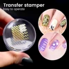 Nail Art Stamper Scraper Set Transparent Jelly Silicone Stamp Nail Stamping Plates Polish Print Transfer Templates Designs Tool 1