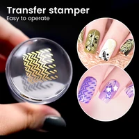 Nail Art Stamper Scraper Set Transparent Jelly Silicone Stamp Nail Stamping Plates Polish Print Transfer Templates Designs Tool 1