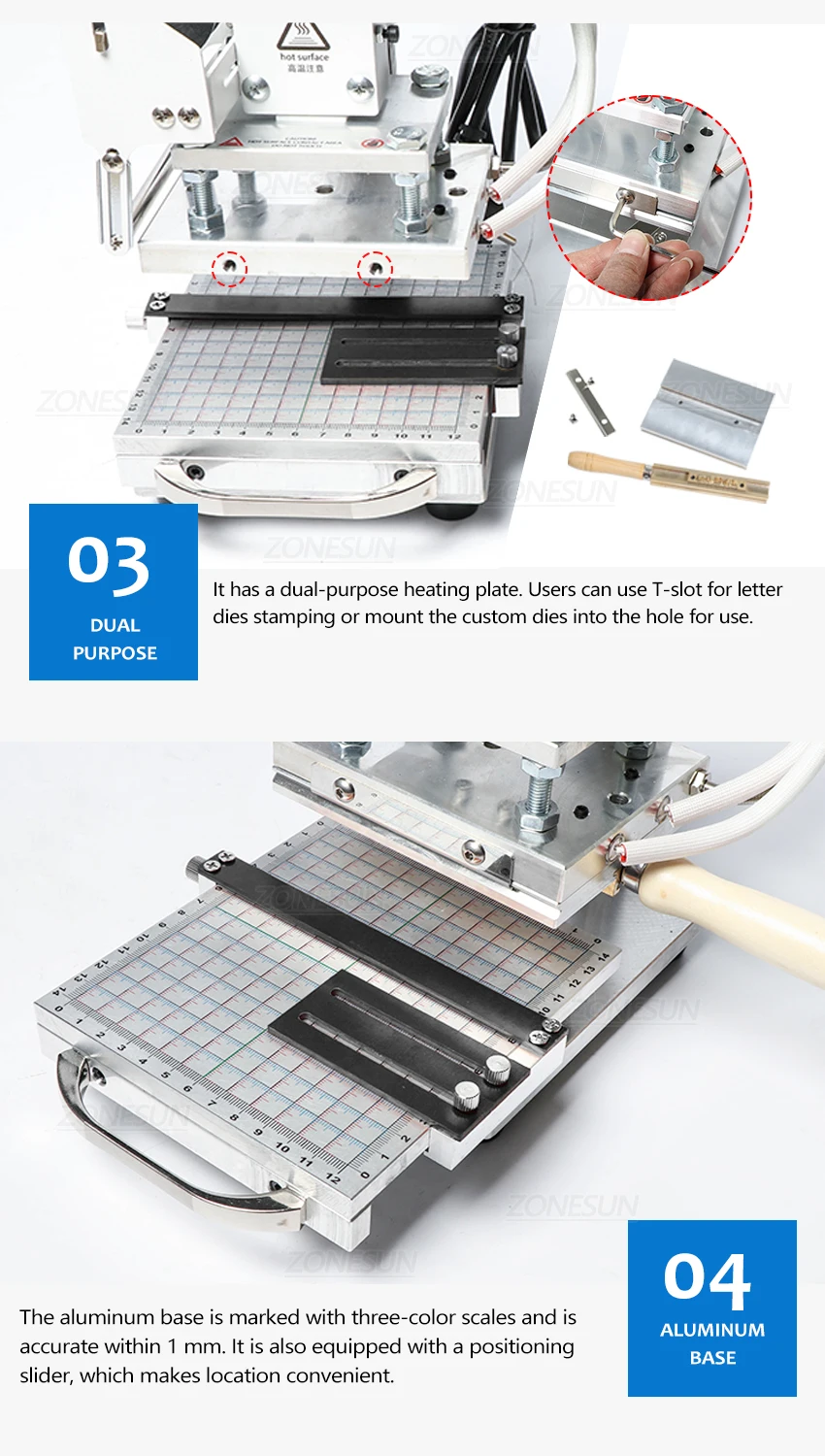 ZONESUN ZS-110 10x13cm Slidable Workbench Hot Stamping Machine