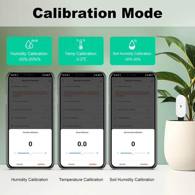 Zigbee2MQTT Zigbee3.0 Temperature Humidity Moisture Detector Smart Soil Tester Moisture Sensor Phone APP RealTime Monitor 6
