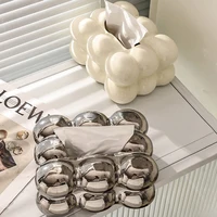 Tissue Container 19.5x15x10cm Light Luxury 2023 High-end Poly Long Eith Living Room Decoration Tissue Holder Ceramic Tissue Box 2