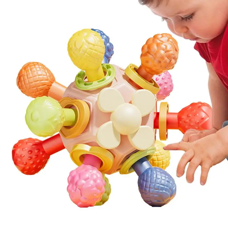 

Kids Sensory Rattle Balls Soft Teether Toy Anti-Swallowing Design Safe Kids Teether Developmental Rattle Toys For Preschool