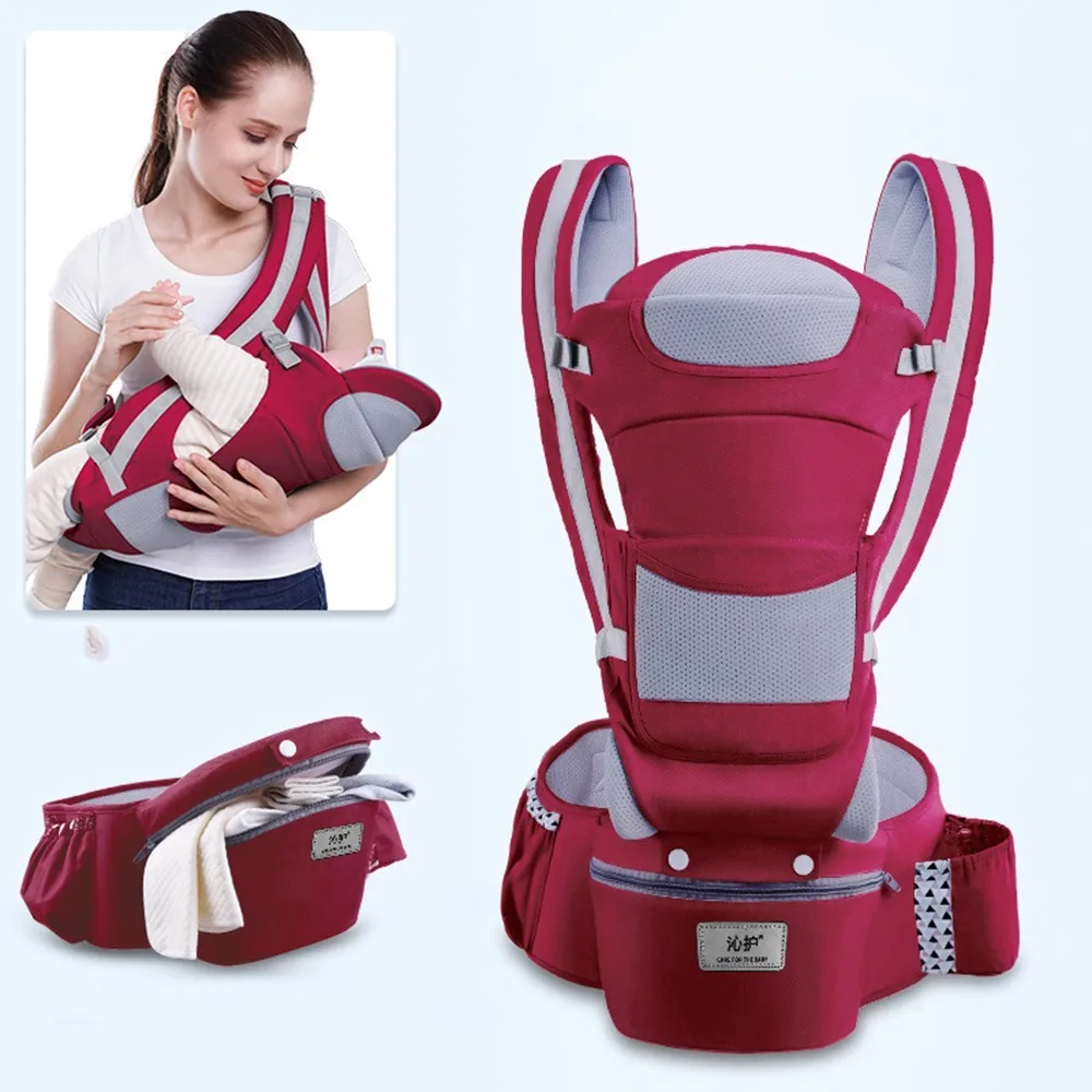 Ergonomic Baby Carrier Backpack Infant Baby Hipseat Carrier Front Facing Ergonomic Kangaroo Baby Wrap Sling Travel Backpack 13