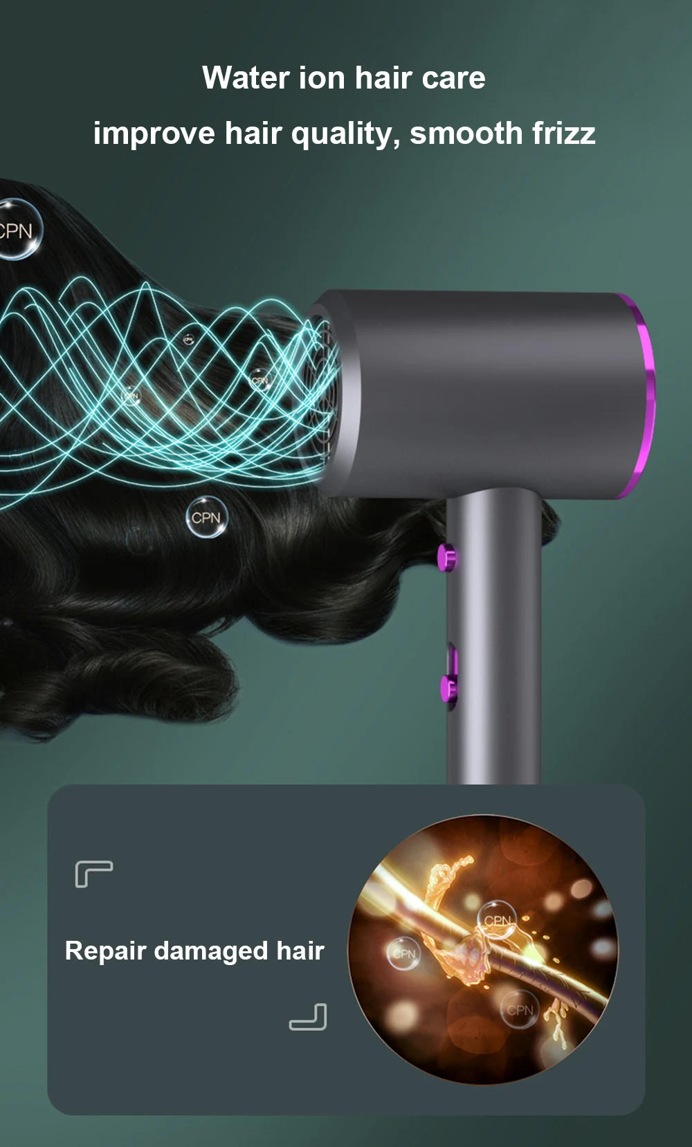 Secador de Cabelo Salão de Beleza Quente e Frio Cuidados com o Cabelo Profissional Azul-ray Negativo Forte Vento ar Mini Viagem Íon 5 Computers & Electronics