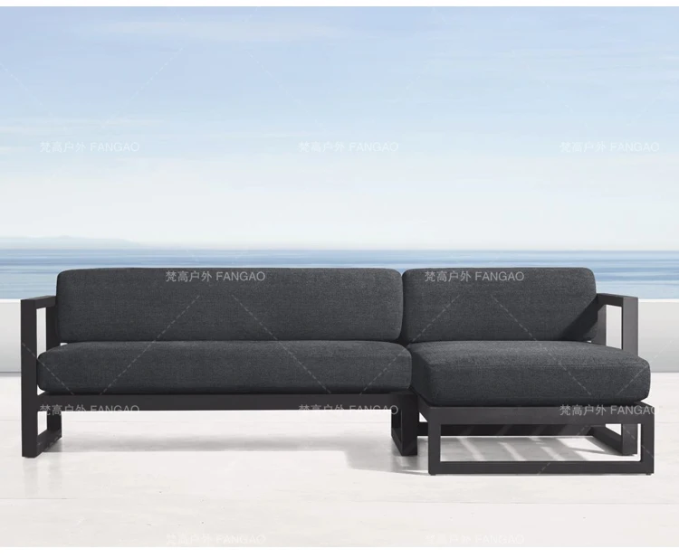 Nordic Outdoor Stainless Steel Sofa Coffee Table Combination Living Room Courtyard Hotel Garden Aluminum Alloy Outdoor Sofa