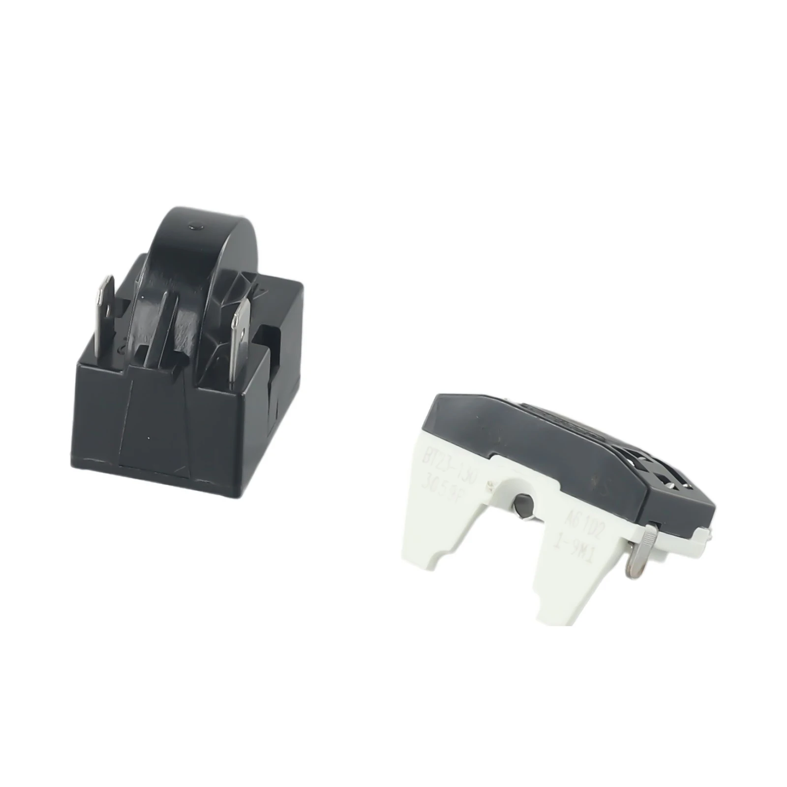 2PCS Starting Relay And Overload Protector Refrigerator PTC Start Relay 1/2 Pin 15 Ohm + 1/6H Compressor Overload Protector 