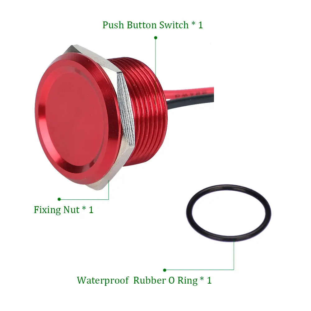 Interruptor 16mm 19mm 22mm 25mm Momentary Metal