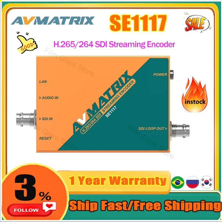 AVMATRIX SE1117 H.265/264 Streaming Encoder for youtube