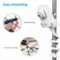 Support universel pour moniteur de bébé, support de caméra pour bébé en silicone Flexible blanc plus long, support de caméra IP idéal, tige de berceau sans trou 3
