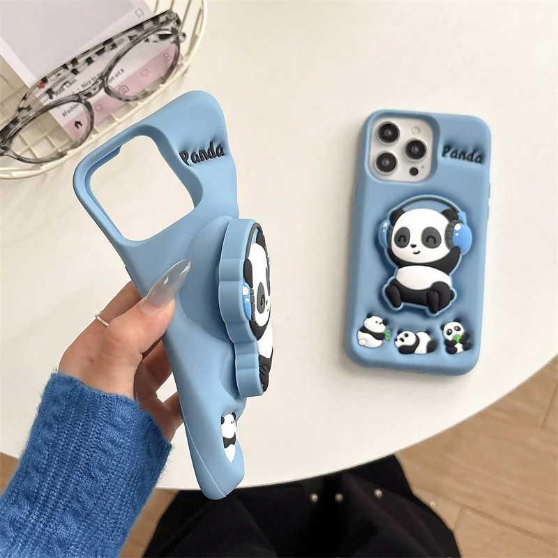 SKPY Panda-Hülle Für Shokz OpenFit – Silikon, Mit Schlüsselanhänger, Stoß- & Kratzfest
