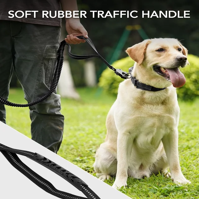 Heavy Duty Dog Leash,Reflective Nylon Dog Training Lead,Car Seat Belt,Double Handle,Metal Frog Clip,Dog Leash for All Size Dogs 6