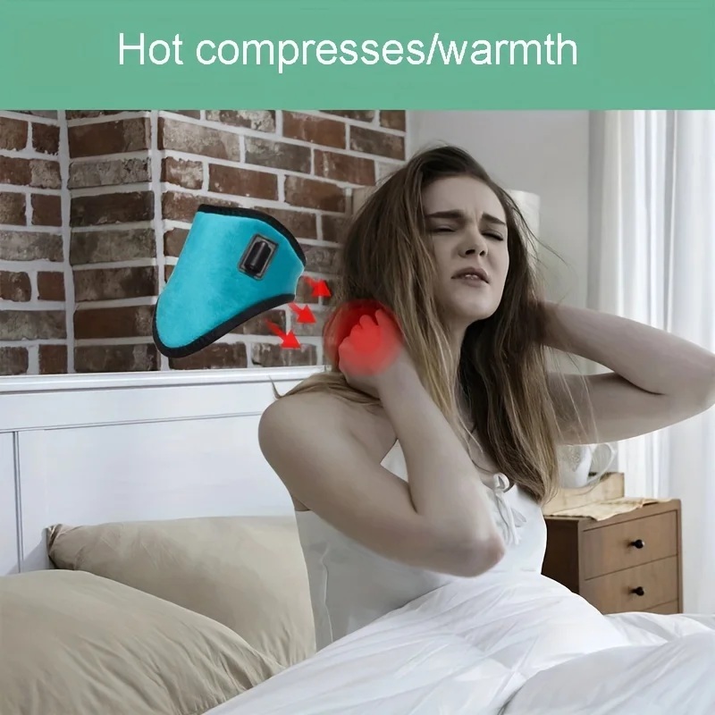 Fast-Heating Portable Neck Heating Pad for Arm/Leg, Neck Warmer Gifts for Mom Dad, Black/Blue/Rose, Heat Pad for Women Men, Soot 6