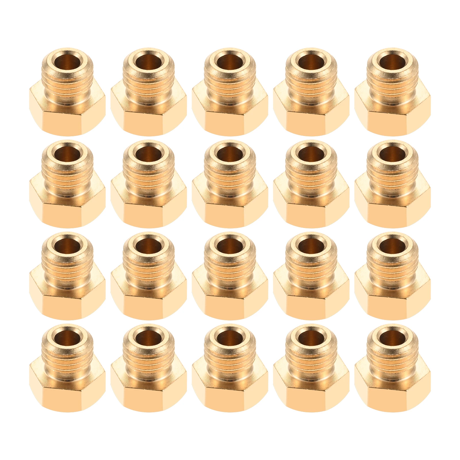 20pcs 1/4"-32unef Male Thread Brass Nozzle w/ 0.8mm Jet Hole for Propane Natural Gas Stove Grill Burner Nozzle Jets US Standard