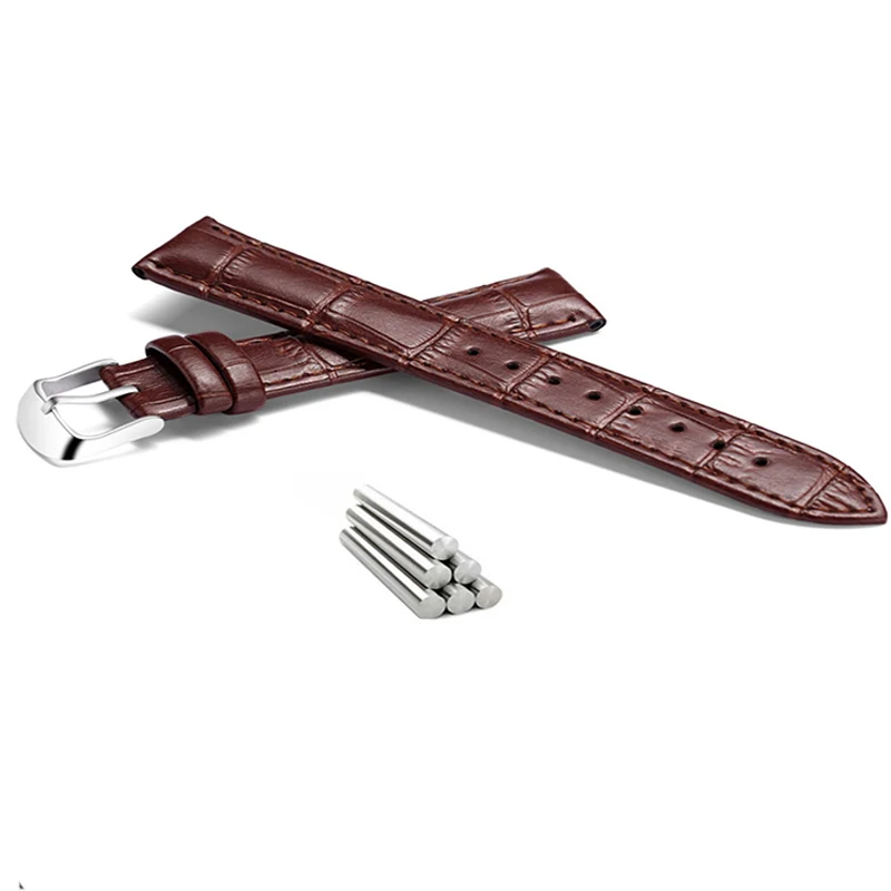 Premium Leather Watch Strap with Black Gold Buckle - High-Quality Watchband Accessories