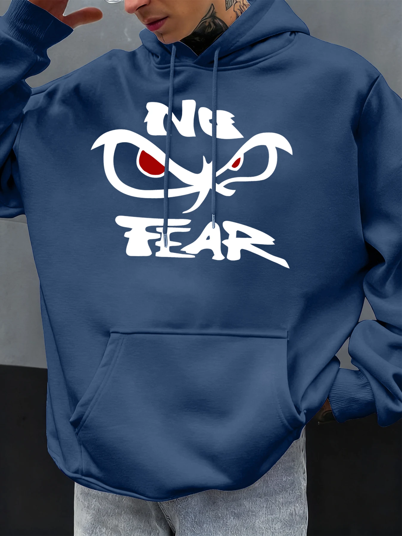 Keine Angst Bestimmte Gaze Drucke Männer Hoodie Fleece Hoodies Tasche Weiche Hoody Herbst Lässige Sportswear Mode Straße Kleidung – Detail 13