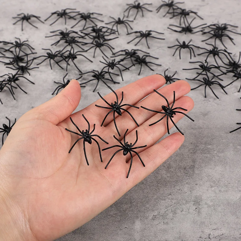 50/100 Stück 3 cm Halloween-Spinne, gruselige leuchtende Leuchtspinne für Halloween-Party, Zuhause, drinnen und draußen, Dekoration, Spukhaus-Requisiten – Detail 7
