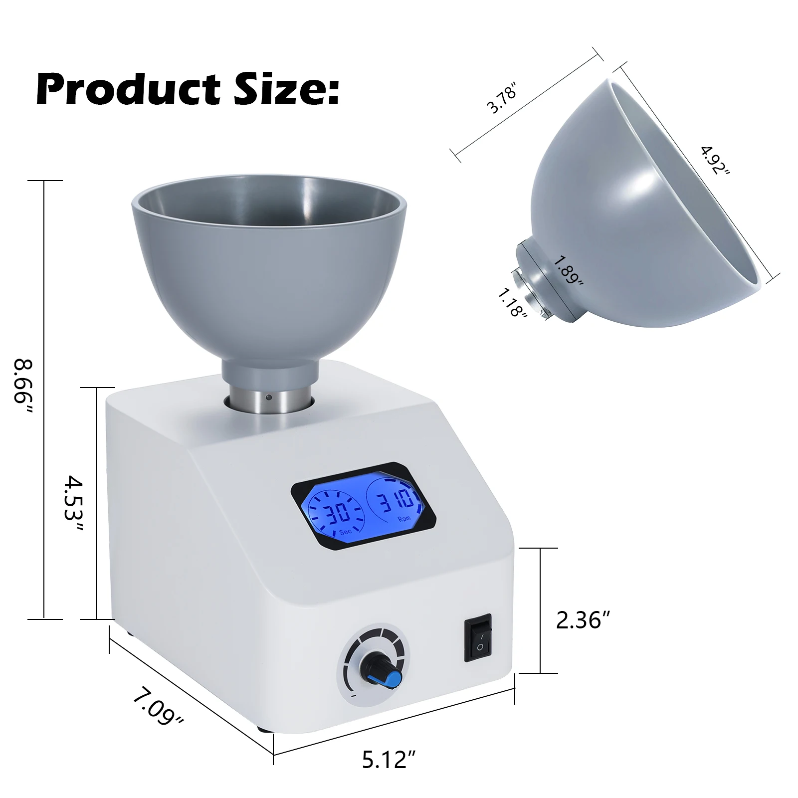 Dental Laboratory Alginate Mixer Machine - 300RPM Gypsum Blender for Impression/Printing Materials Blend