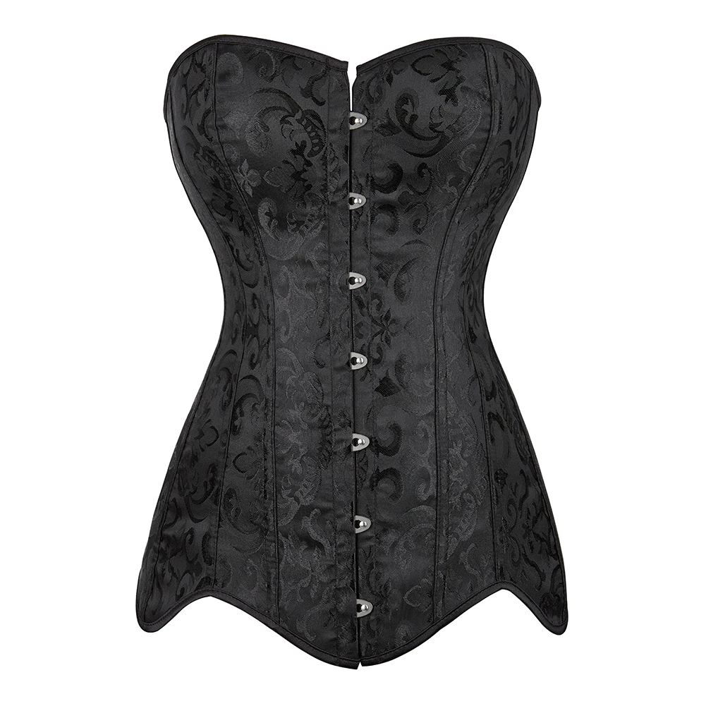 Corset Bustier Top Women Hourglass Longline Overbust Steel Boned Black White Long Torso Bustier waist corset lace corset