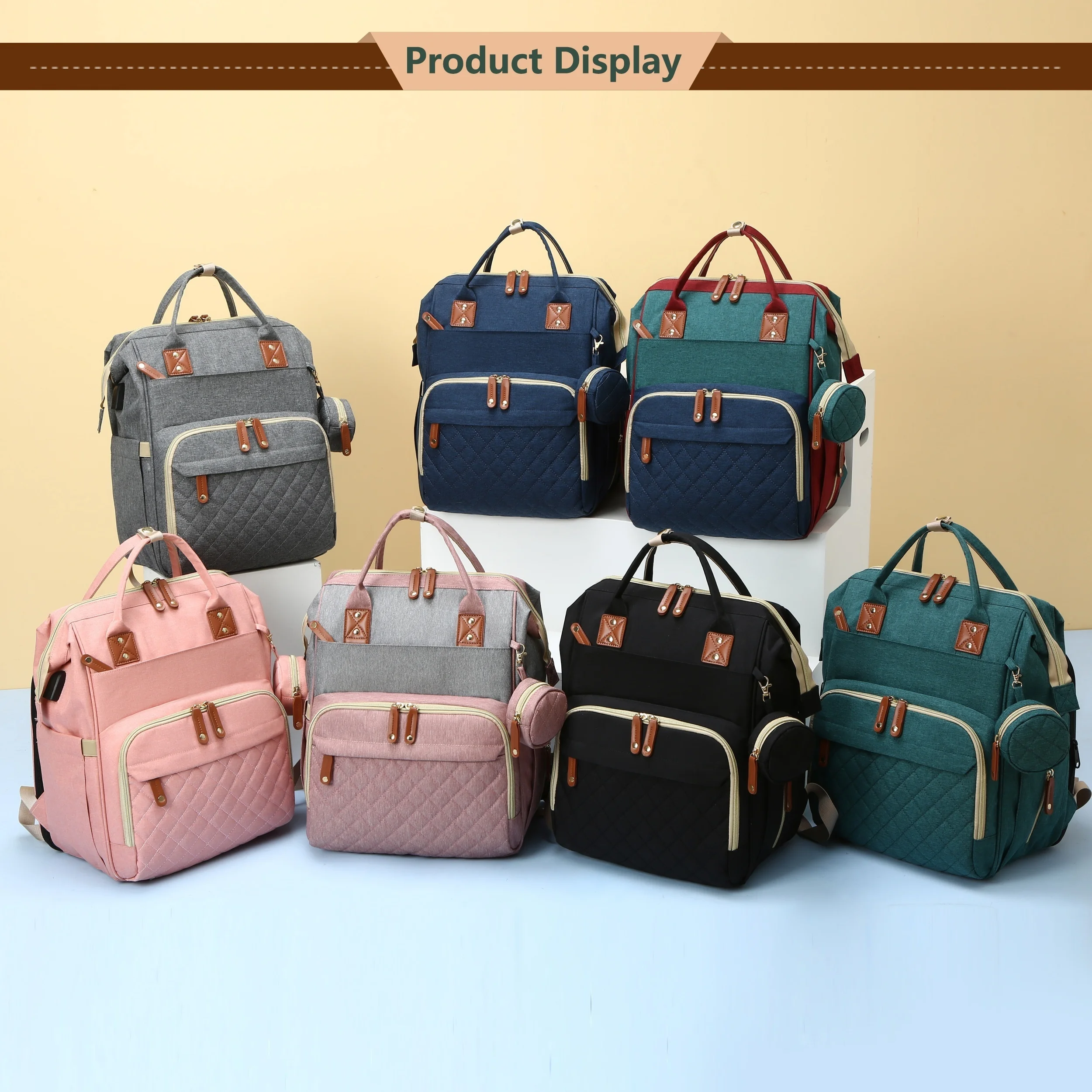 Baby Diaper Bag Backpack, Baby Bags for Boys Girls, Diaper Backpack Bag with a Changing Station, Large Travel Back Pack - 2