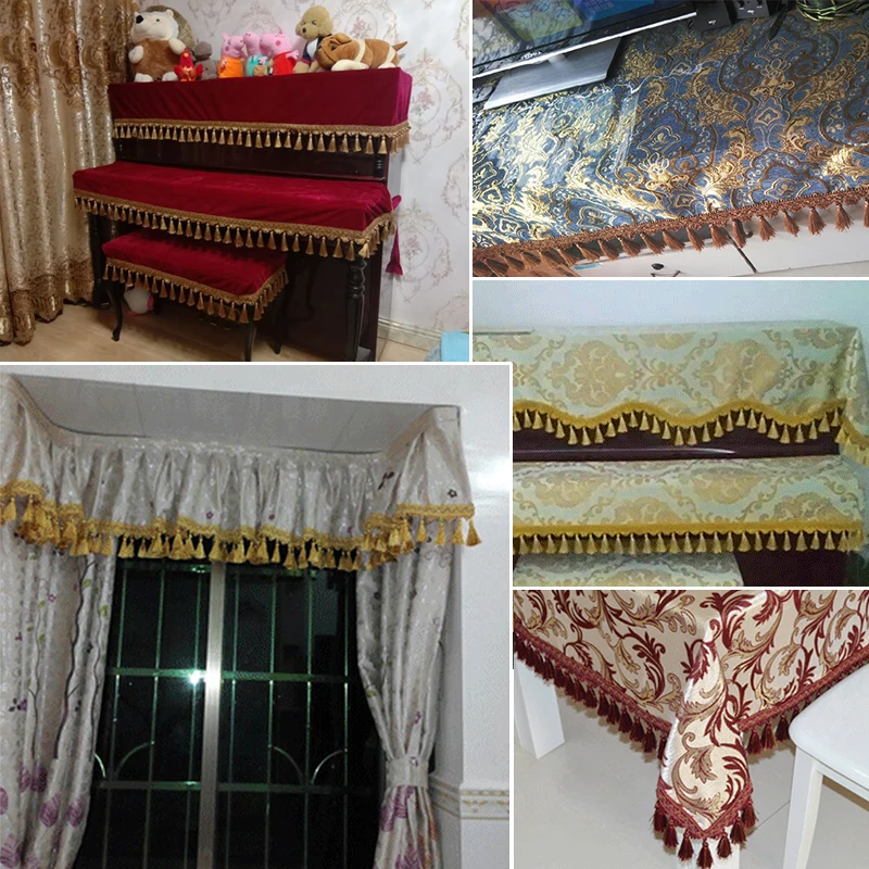 Description Picture 4 of itemAcrylic/Polyester Tassel Fringe Trim Beaded Ribbon for Sewing Curtain Accessorie Lace Decoration Tablecloth European Lampshade