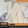 Elegant Commuter Style Women's Blazer Jacket 2025 New Fashion Personality Design Spring Autumn Trendy Clothing Polyester Fabric