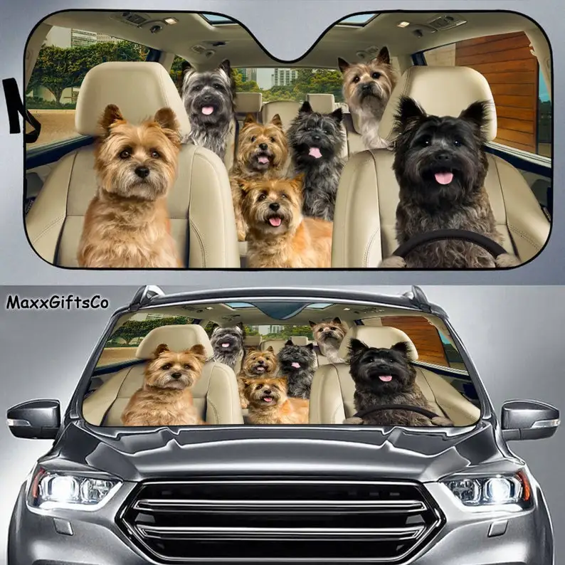 

Cairn Terrier Car Sun Shade, Cairn Terrier Windshield, Dogs Family Sunshade, Dogs Car Accessories, Car Decoration , Cairn Terrie