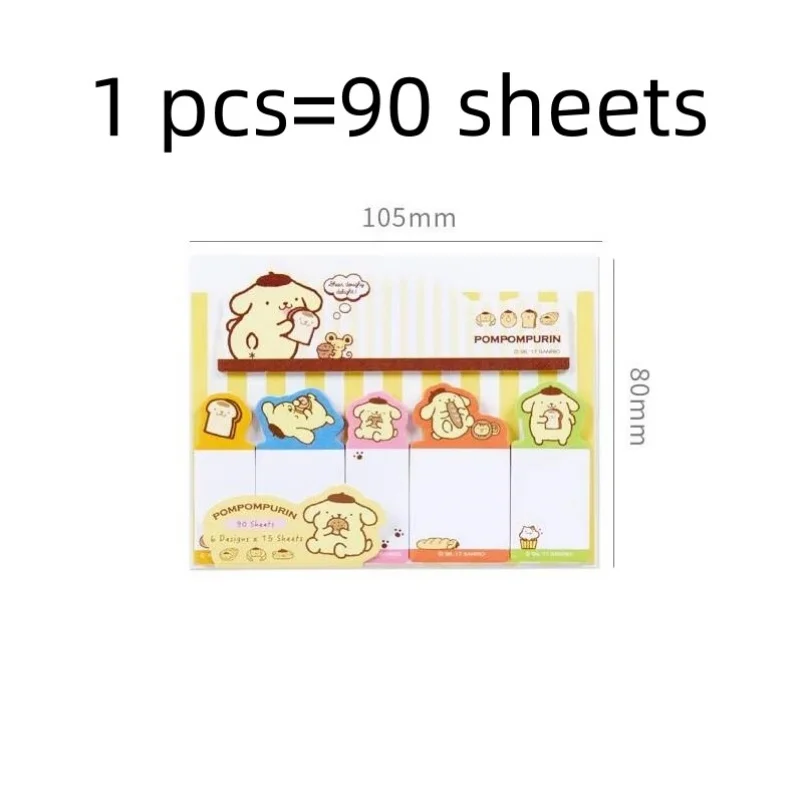 Kawaii Melody Cinnamoroll Memo Pad Kawaii Sanrio Sticky Notes Stationery Label Notepad Planner Sticker Post School Supplies 6