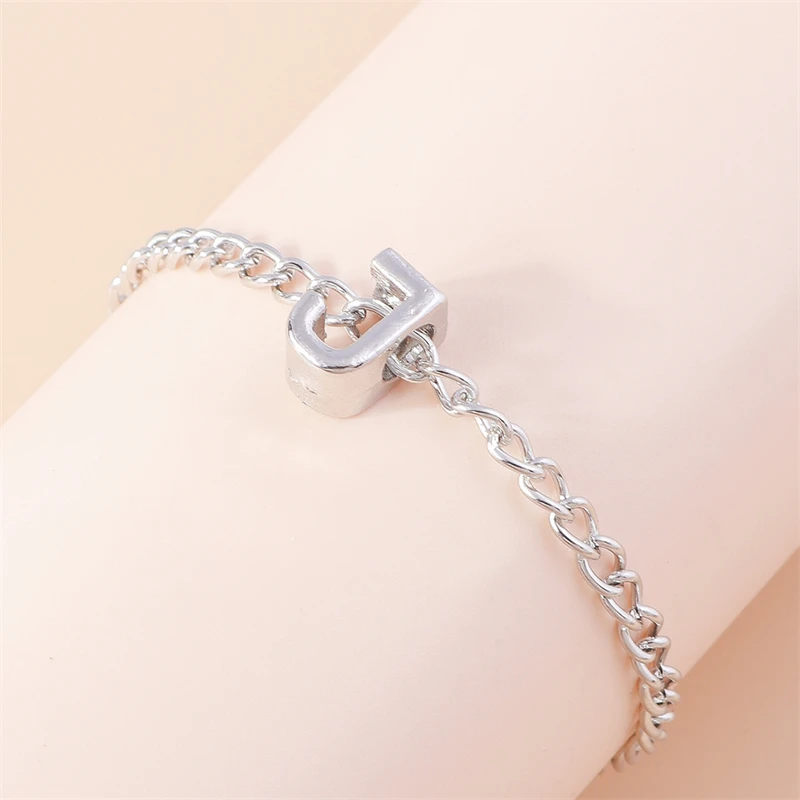 Modisches 26-englisches A-Z-Alphabet-Buchstaben-Armband mit Gliederkette, Namensarmbänder für Frauen, Mädchen, Freunde, Party, Urlaub, Schmuck, Geschenke – Detail 14