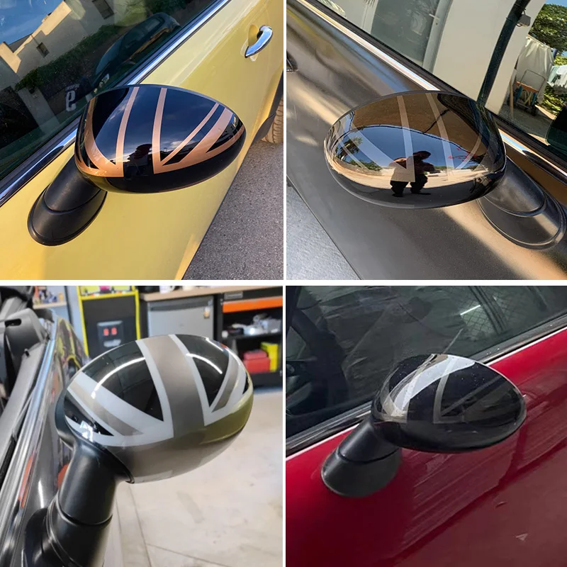 Union Jack Black Mirror Caps Trim For MINI One/Cooper R50, R53, R52 Models
