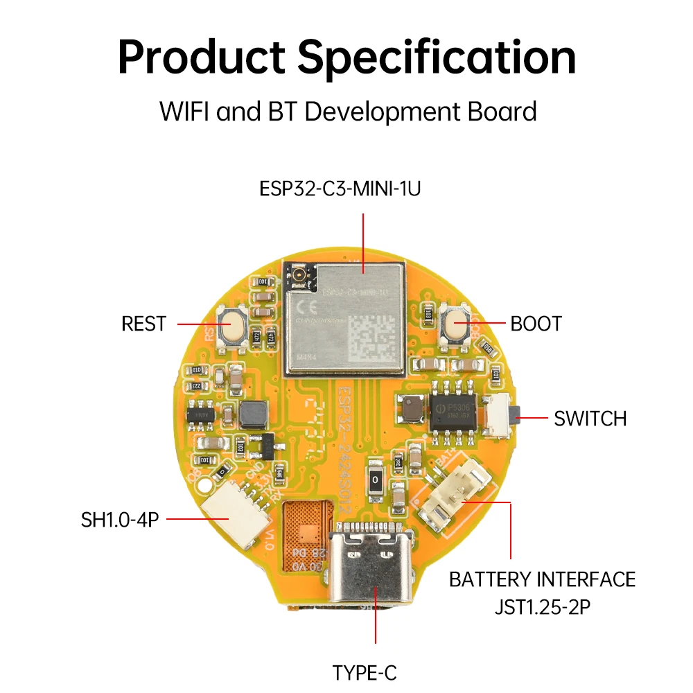 รูปสินค้า ESP32-C3 Mini 1.28" LCD WiFi Bluetooth Touch