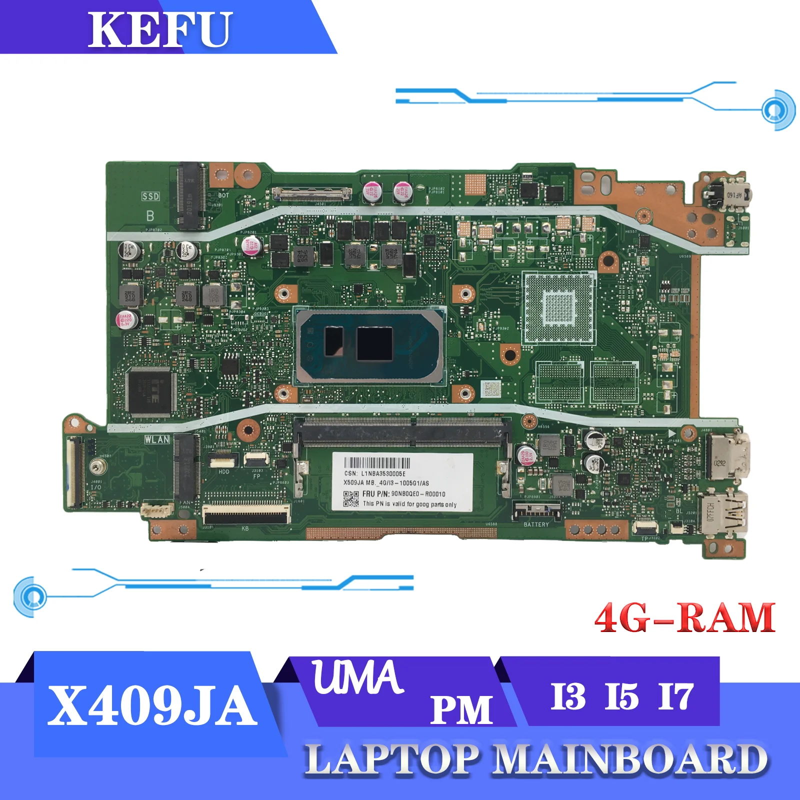 Connecteur D'alimentation DC Jack Pour Asus X509JA X509JB X509JP - Marque Kinpower, Référence DCAS081, Neuf