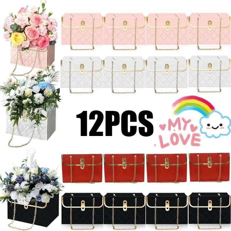 

Flower Box Rose Packaging Box Portable Valentine's Day Birthday Party Gifts Wrapping Paper Bag Gift Box Candy Cake Flower Shop