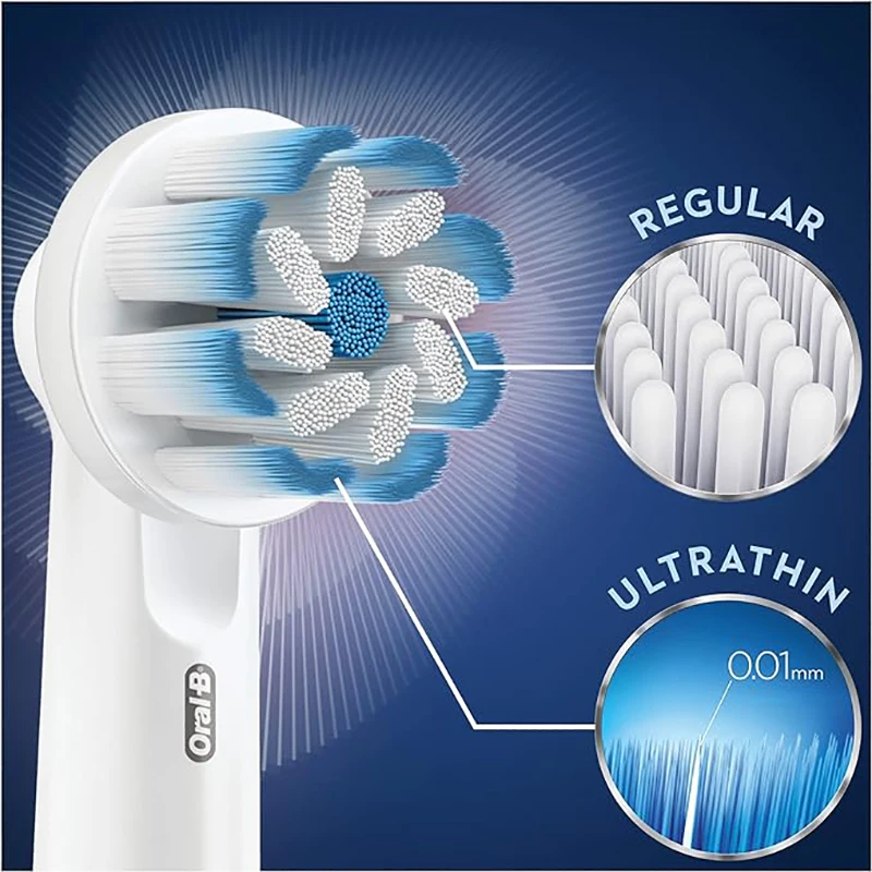 Original Oral B EB6 Electric Toothbrush Heads Sensitive Ultra Soft Bristle Gum Care Gentle Clean Replacement Brush Heads Refills 2
