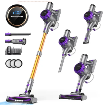 YISORA Cordless Vacuum Cleaner, 40Kpa 55Mins Running Time Wireless Vacuum Cleaner with Touchscreen for Pet Hair, Carpet 1